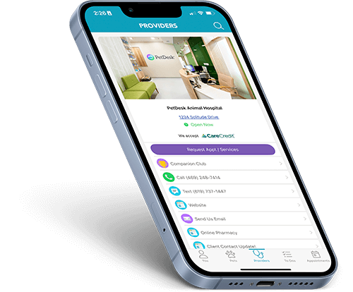 PetDesk-app-on-phone-screen-Providers-500px-1 PetDesk app - provider view on phone screen