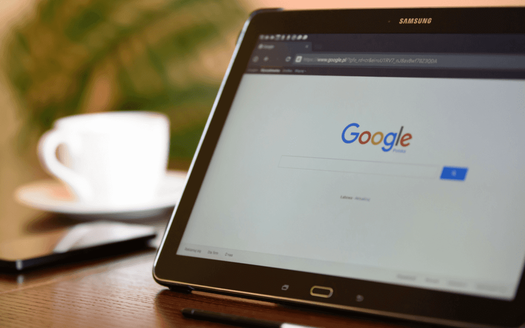 Google Search pulled up on a tablet