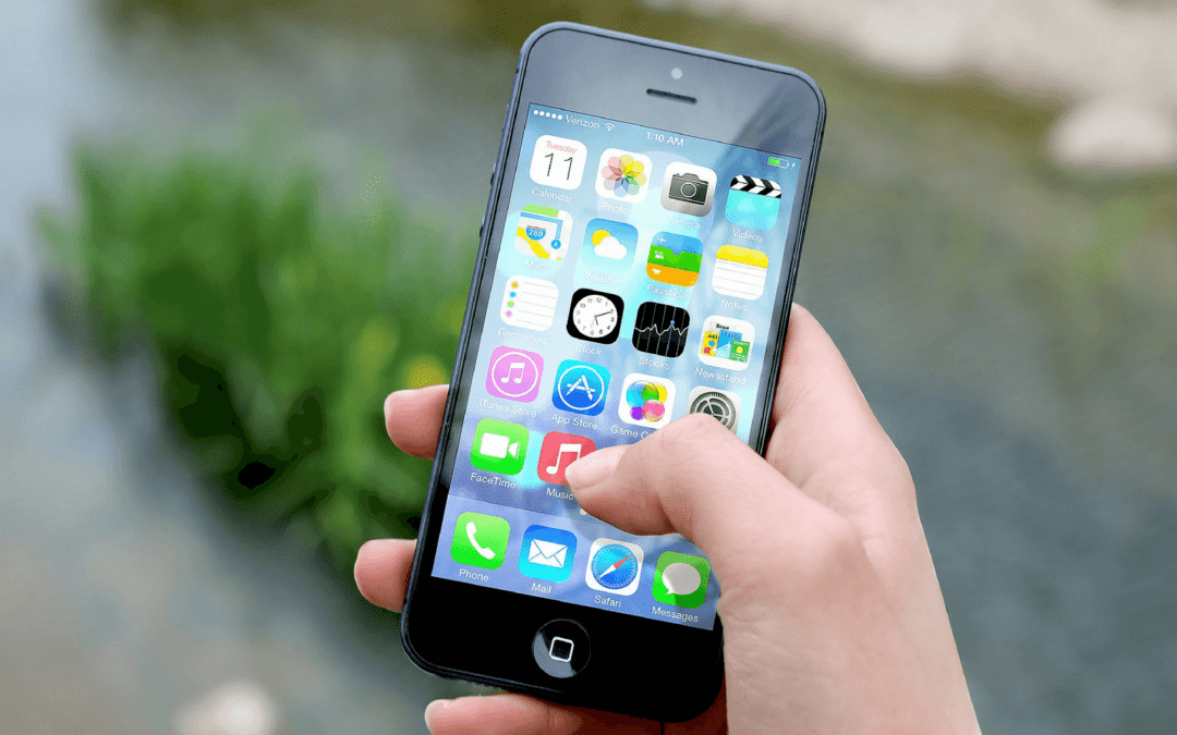 Close up of an iPhone 4 screen