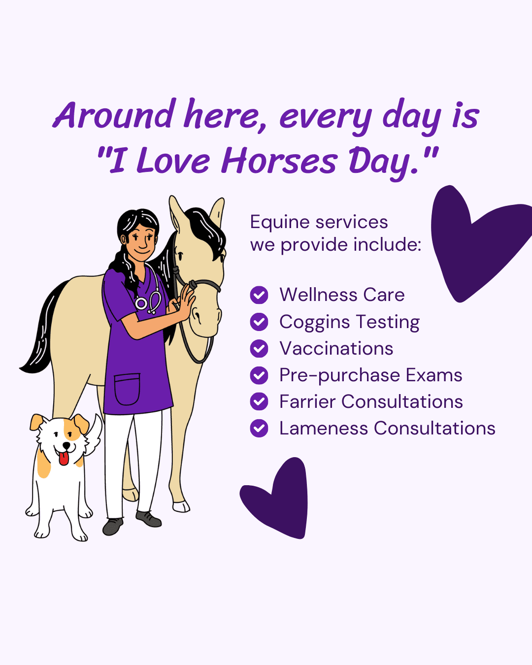 I love horses day social graphic