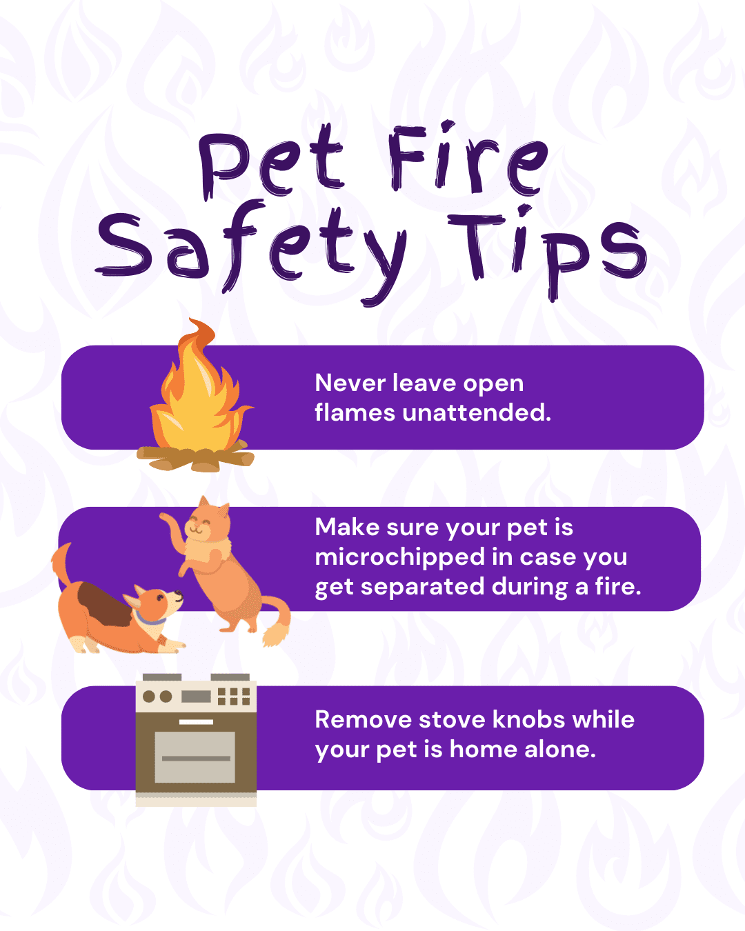 Pet fire safety tips social graphic