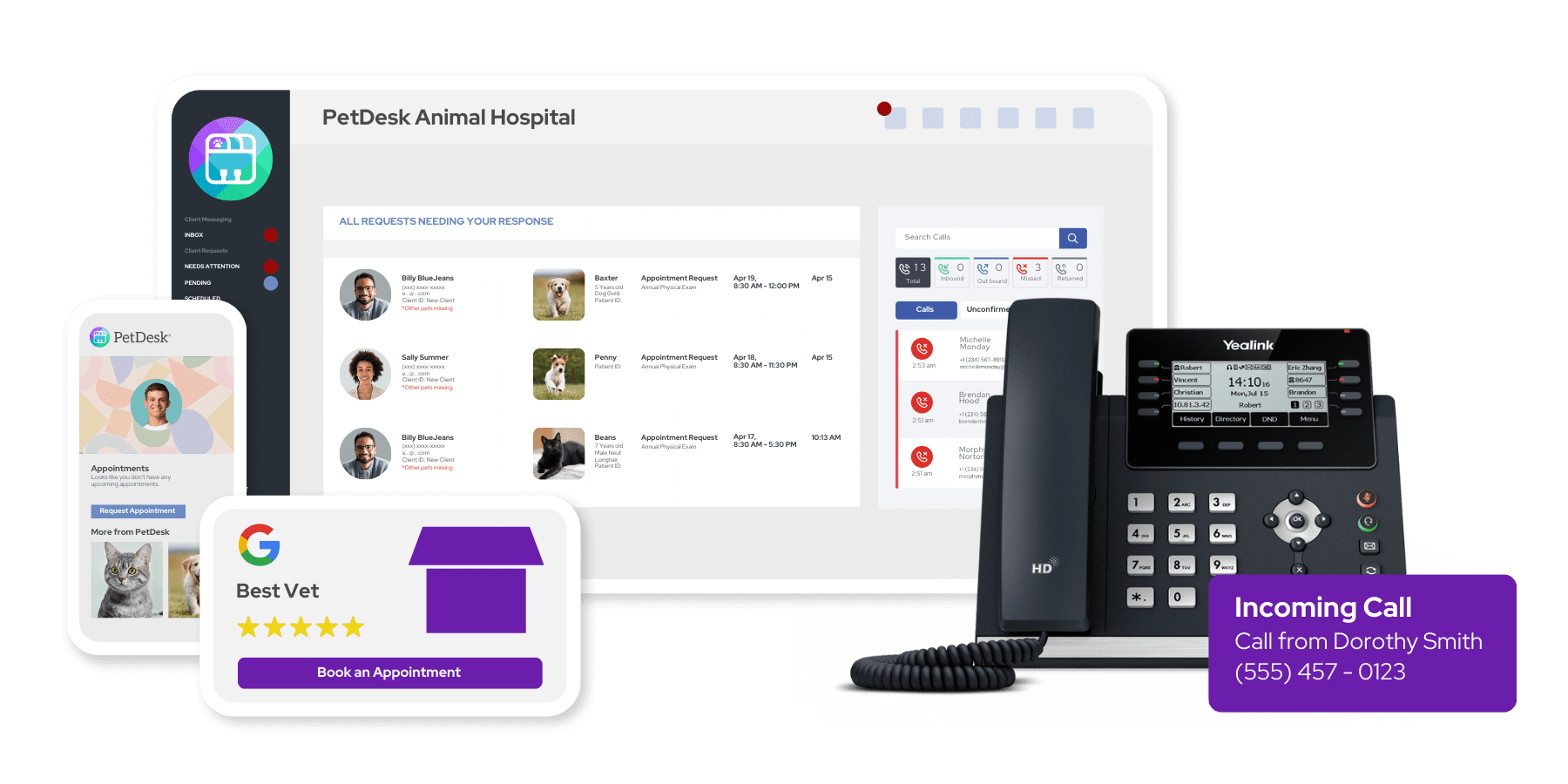 Images of all of PetDesk's products