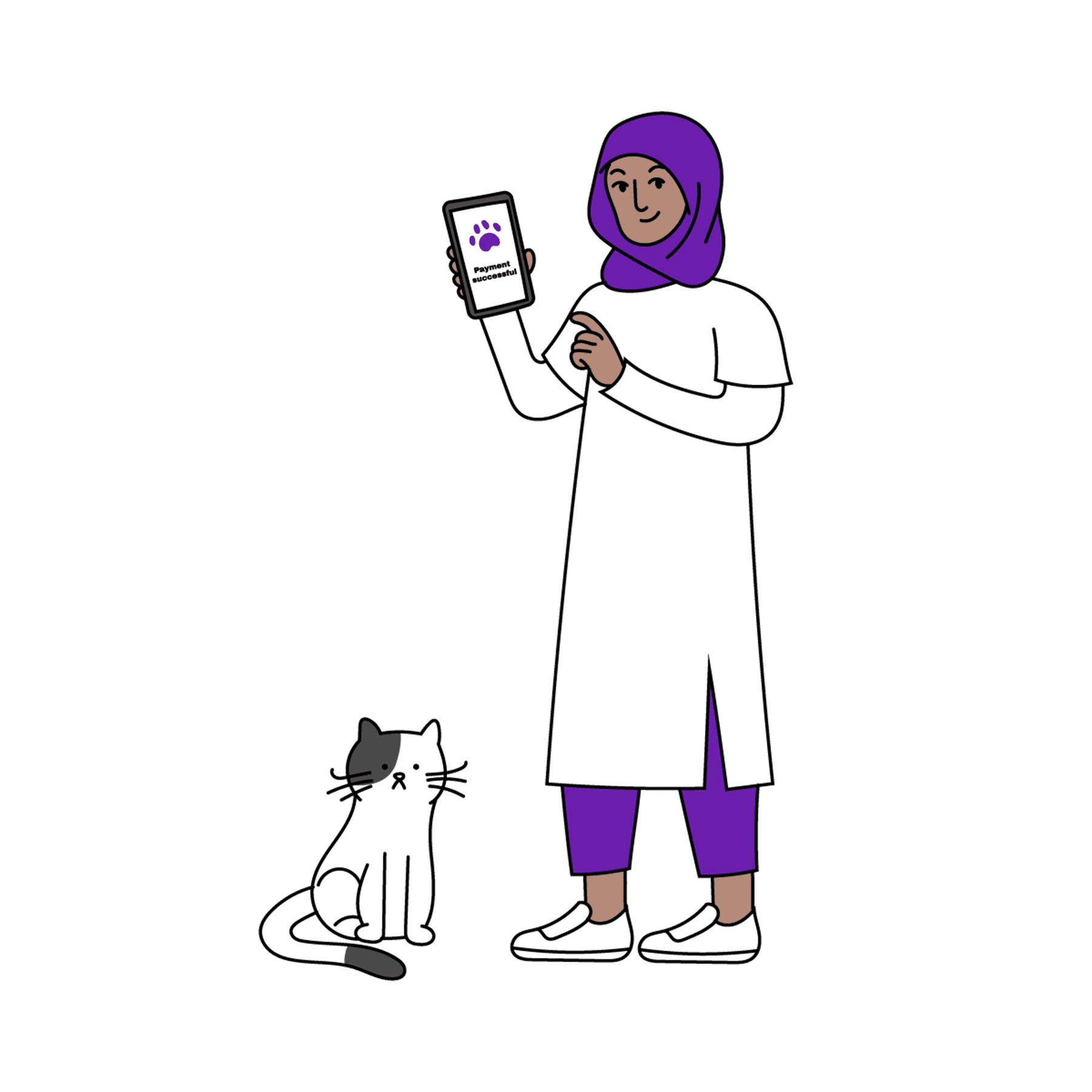 Pet parent receiving a successful payment alert on phone Pet parent receiving a successful payment alert on phone