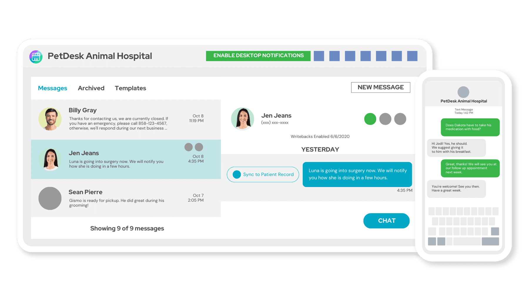 PetDesk_Veterinary Messaging Platform_Mockup Mockup of PetDesk's Veterinary Messaging Platform
