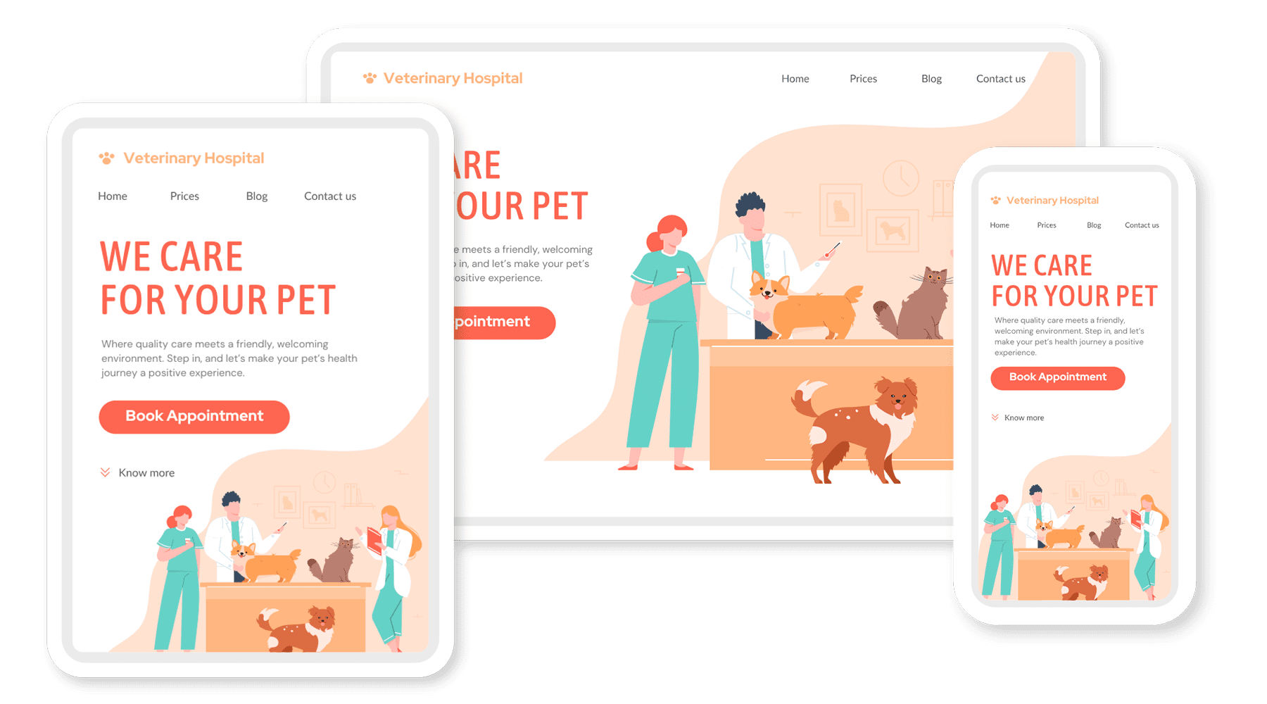 PetDesk_Custom Veterinary Websites_Mockup Mockup of PetDesk's custom veterinary websites