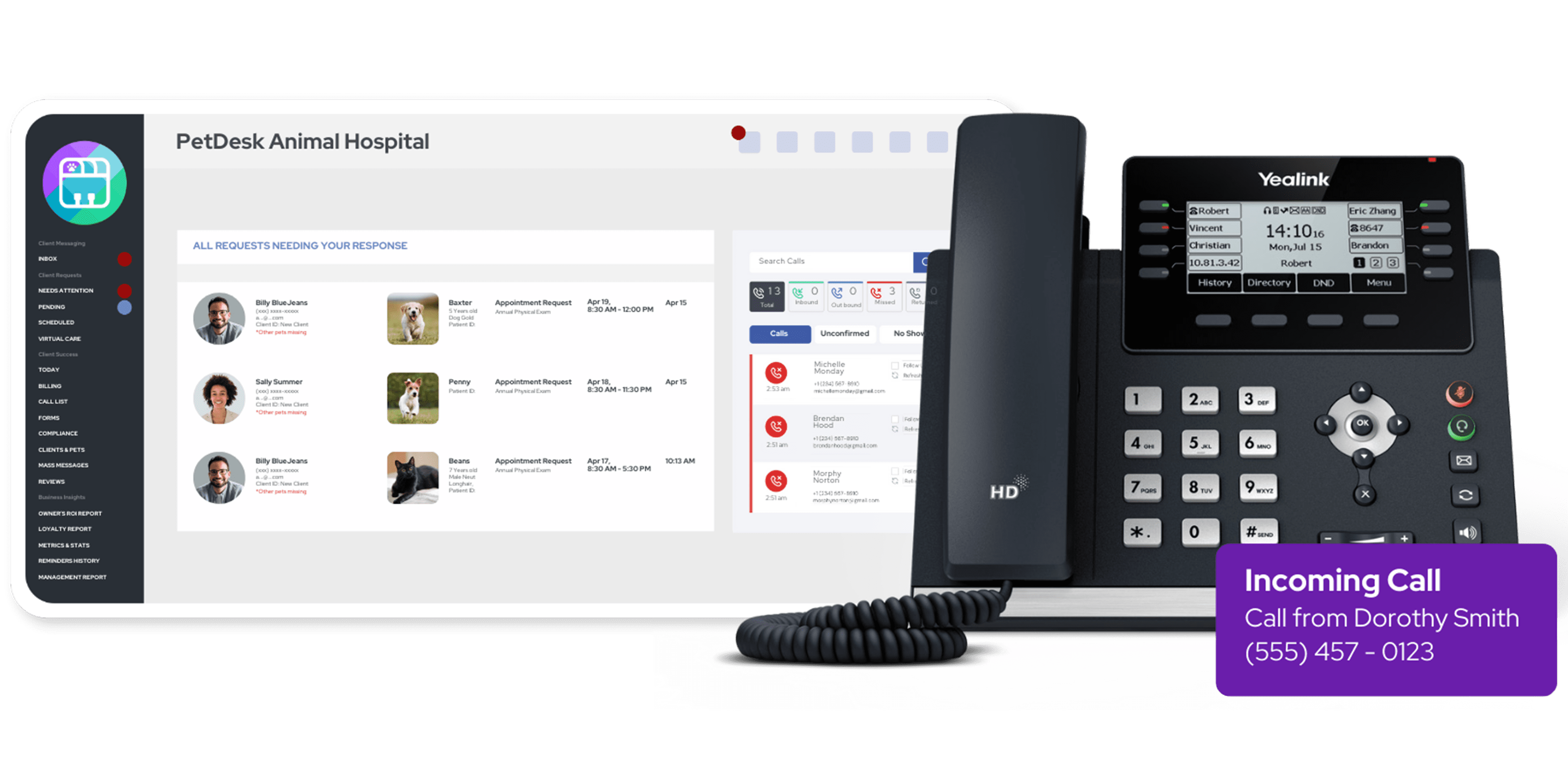 Mockup of PetDesk Phones