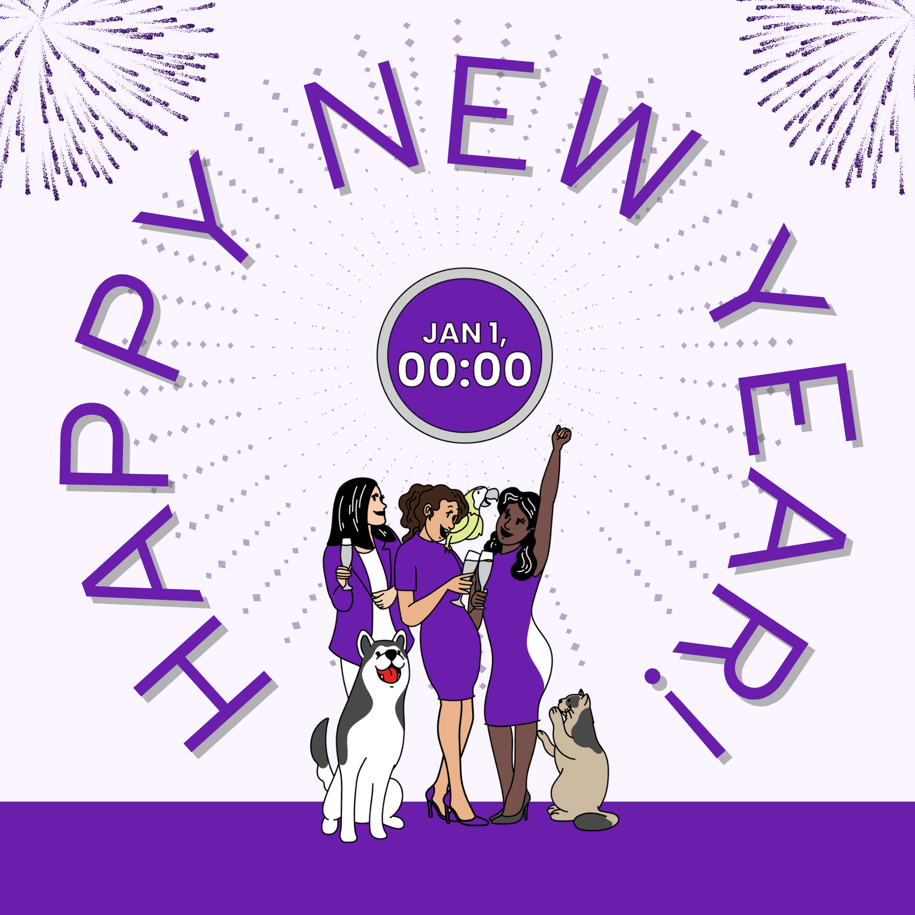 Happy New Year social post