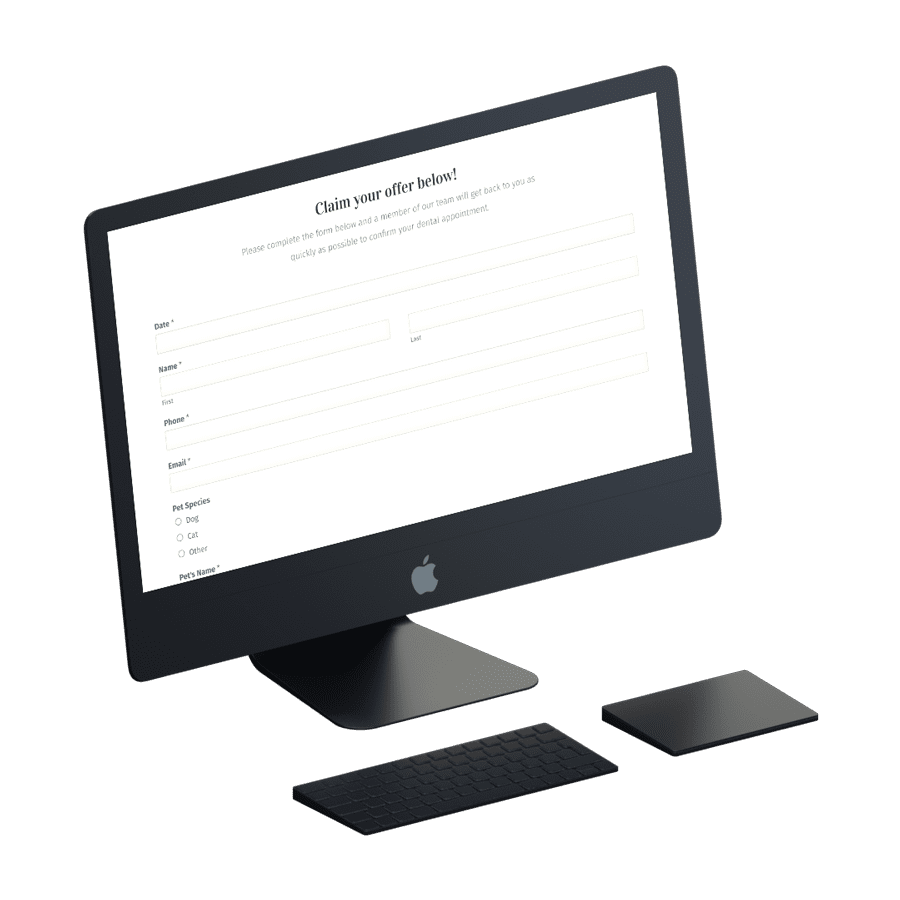 Advertising-Landing-Page-Form Example of a form on a landing page on a desktop