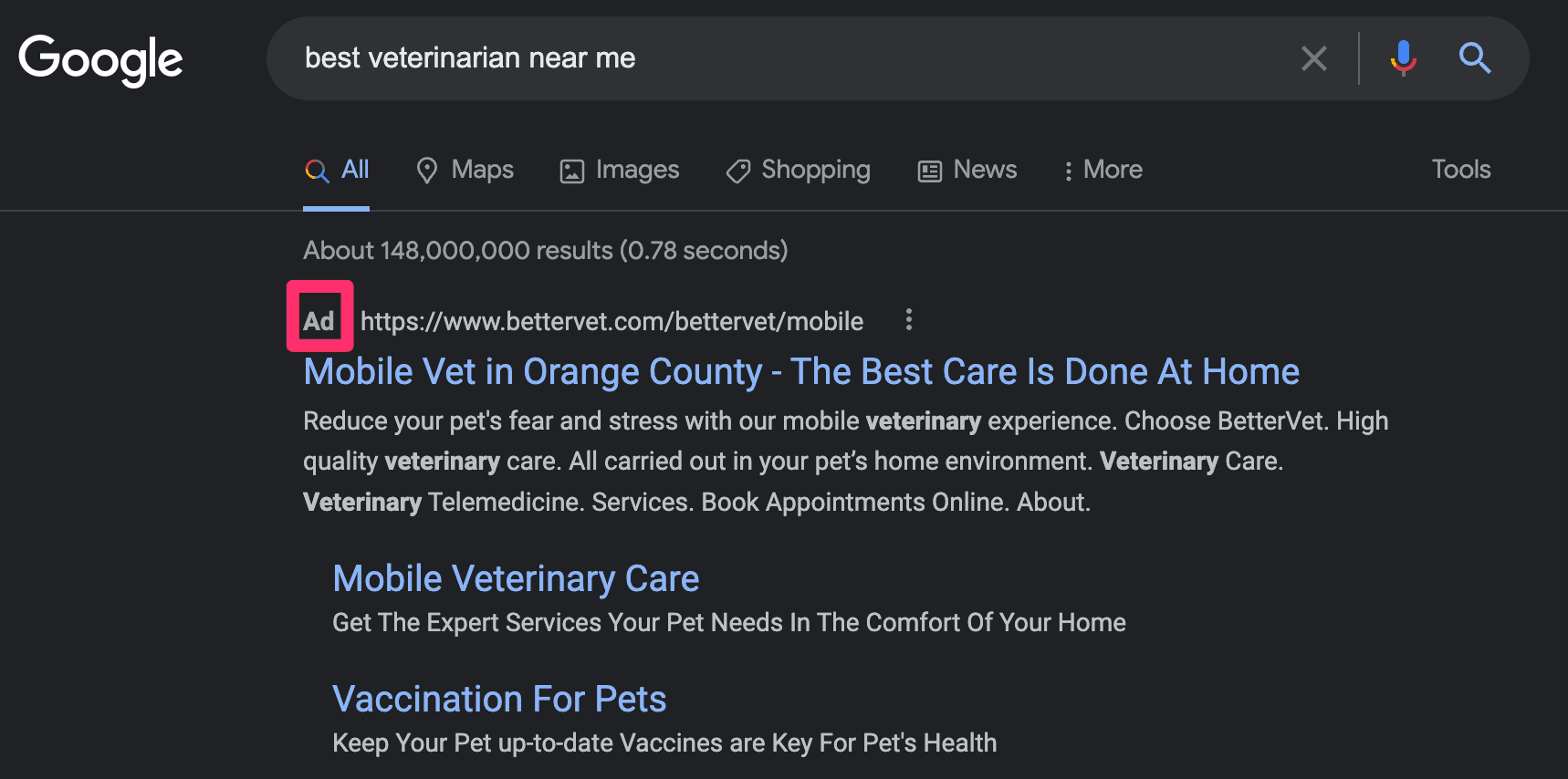 Google-Ads-for-Veterinarians Sample of google ads for veterinarians
