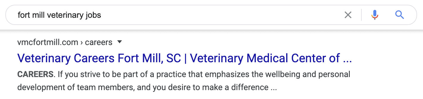 Your veterinary website needs a careers page | Screen Shot 2020 05 21 at 6.24.13 AM