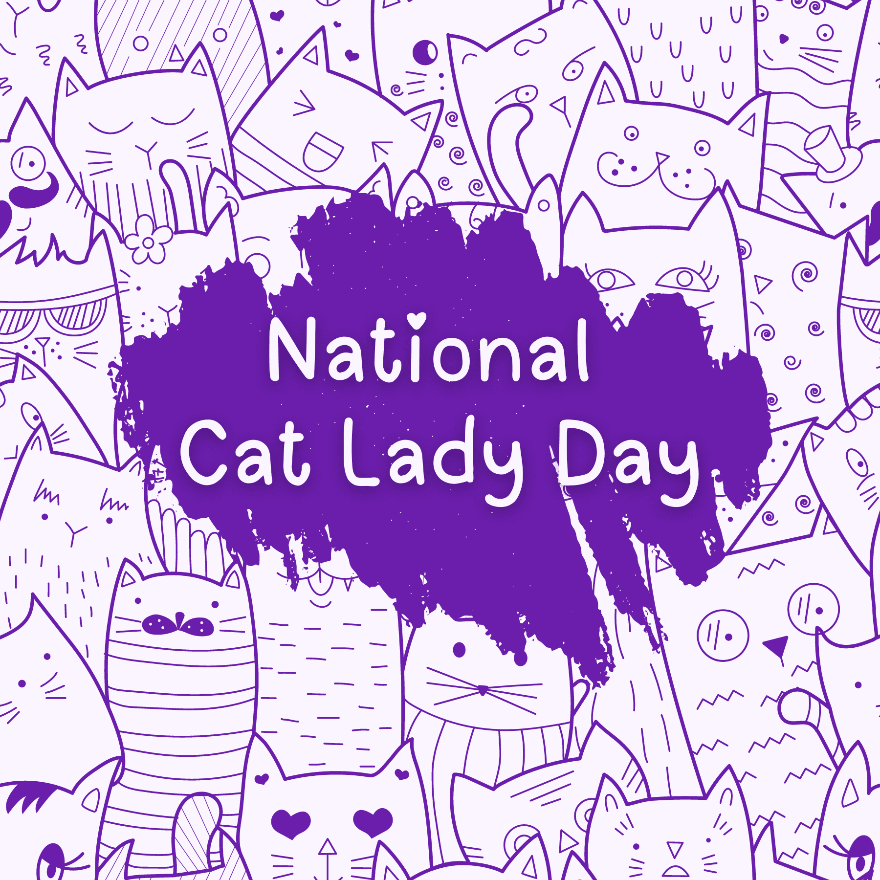 National cat lady day graphic