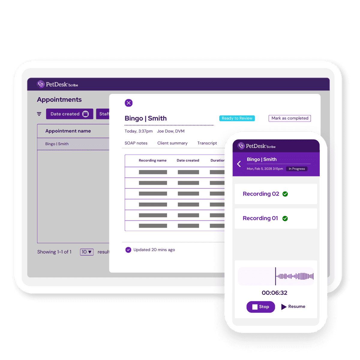 PetDesk Scribe Mockup