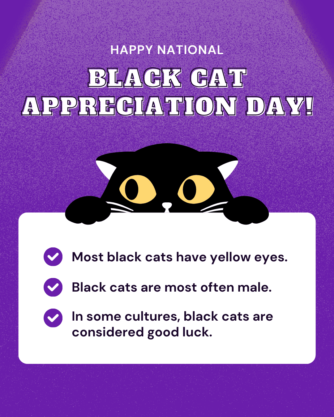 6 Black Cat Appreciation Day Social Graphic