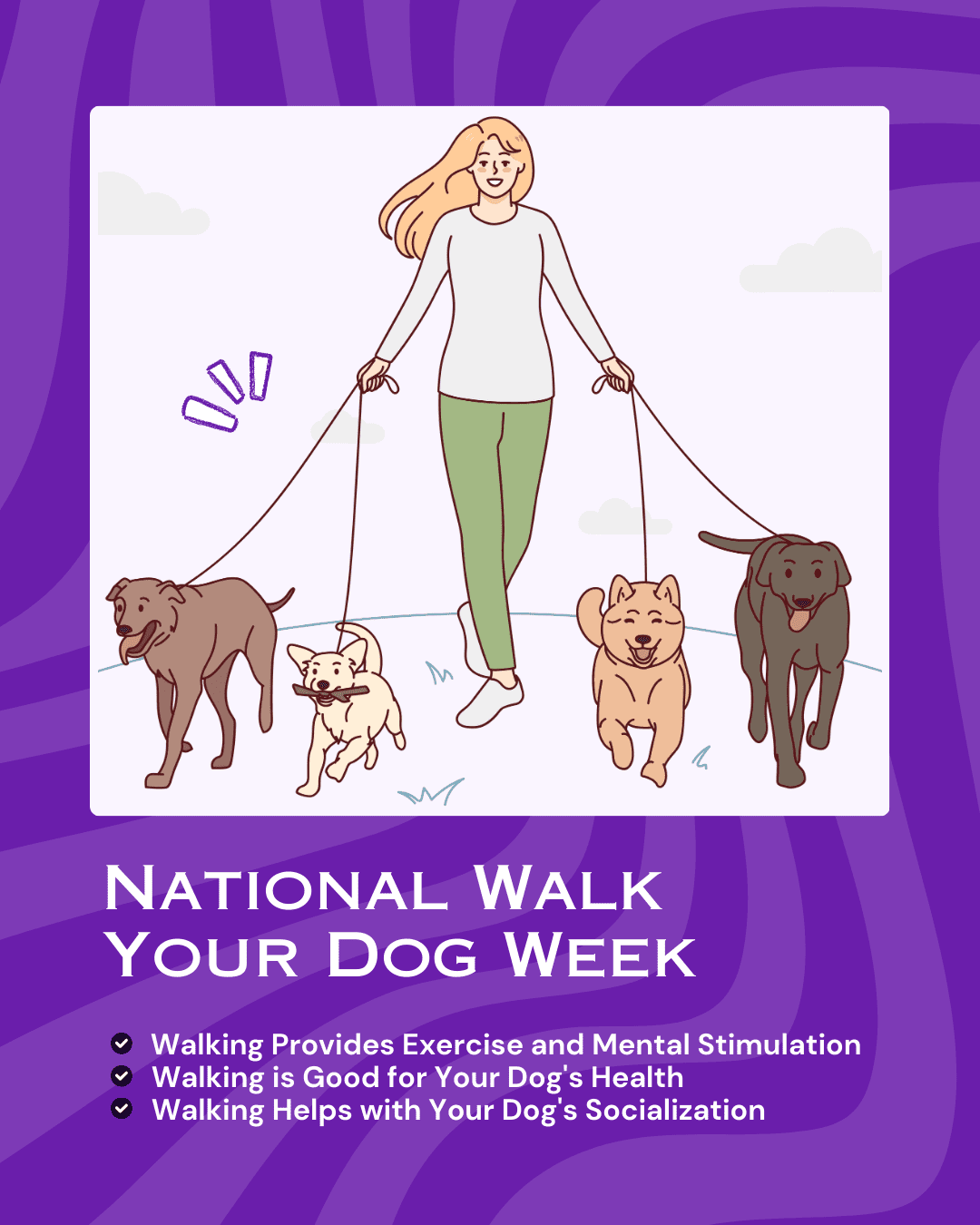 National Walk Your Dog Week social graphic