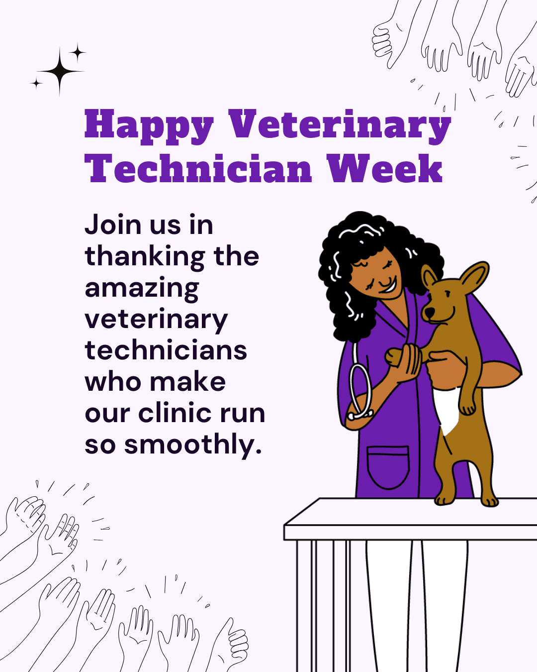 Happy Veterinary technician Week social graphic