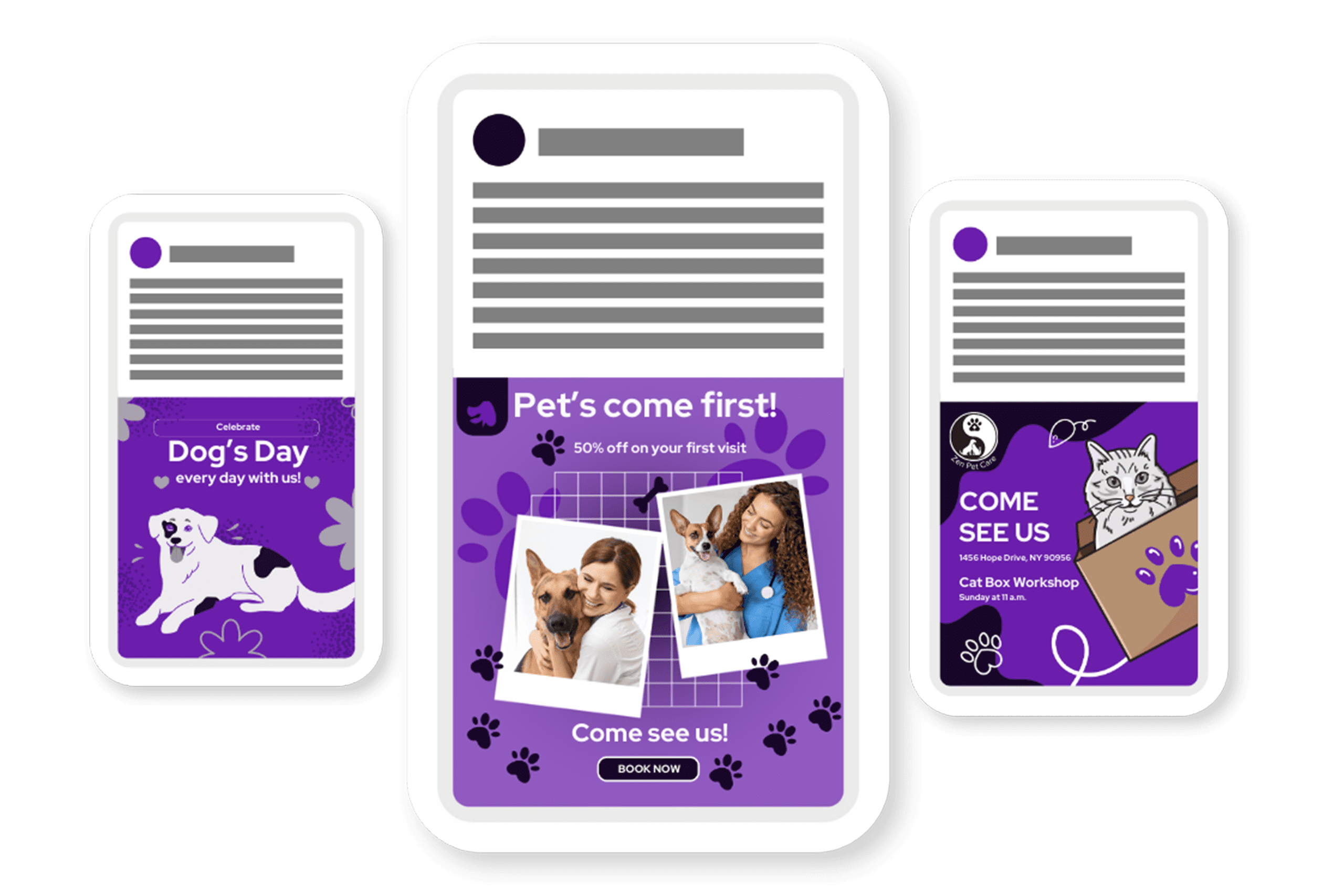 Mockup of Veterinary Graphic Design Educational Content Mockups