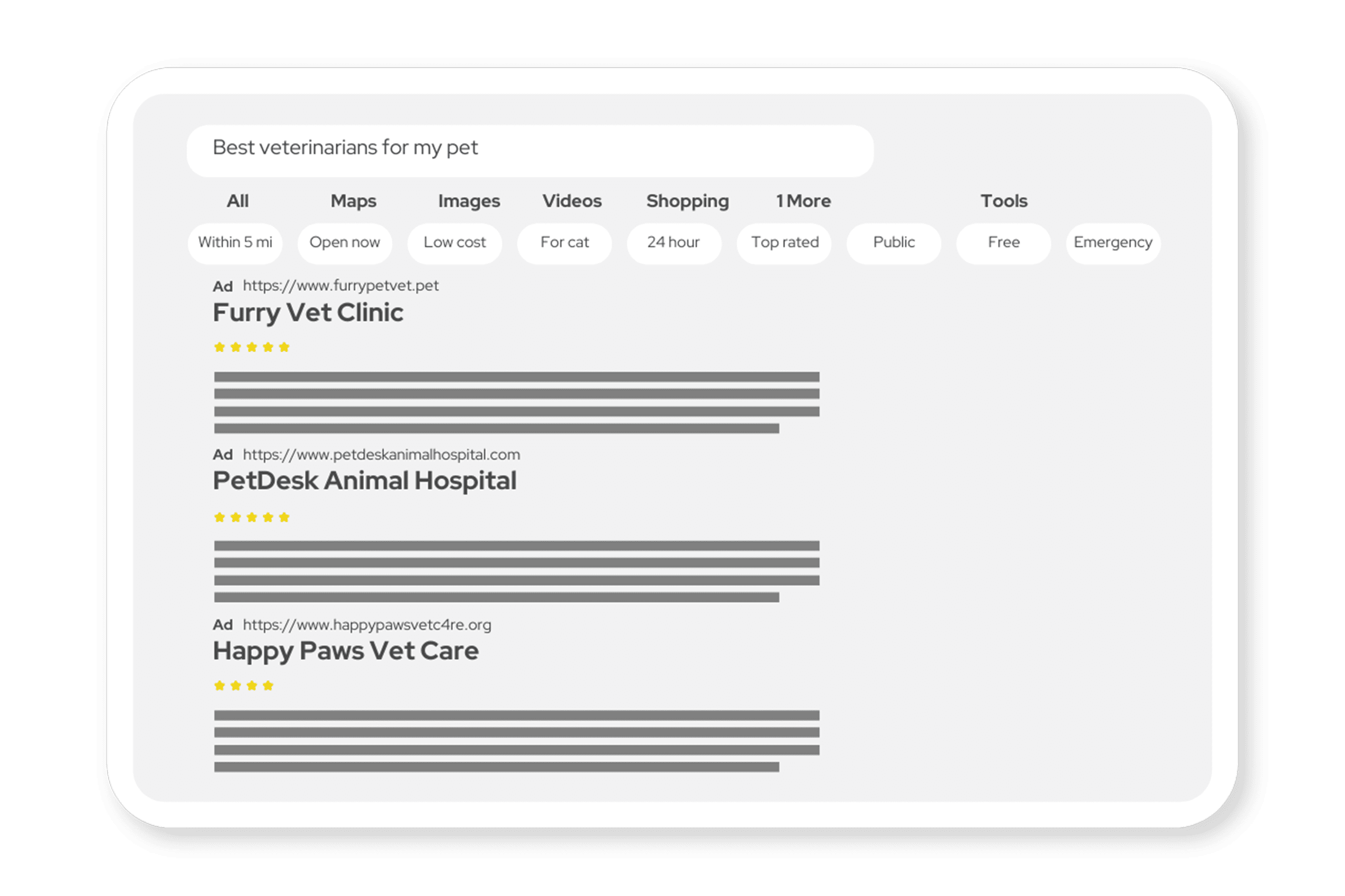 Mockup of Veterinary PPC Ads Digital Advertising Mockup
