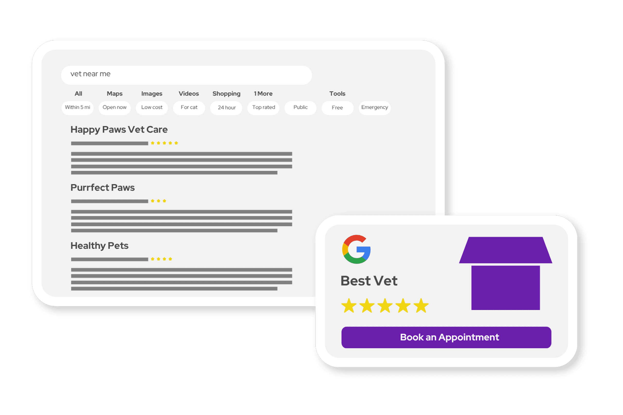 Mockup of Veterinary SEO Veterinary SEO Mockup