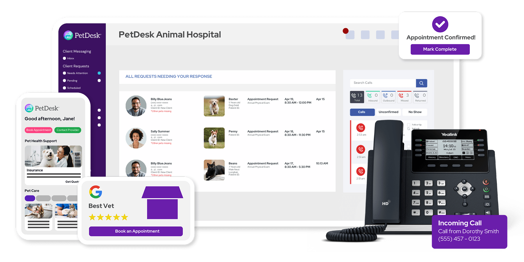 Mockup of four PetDesk Products