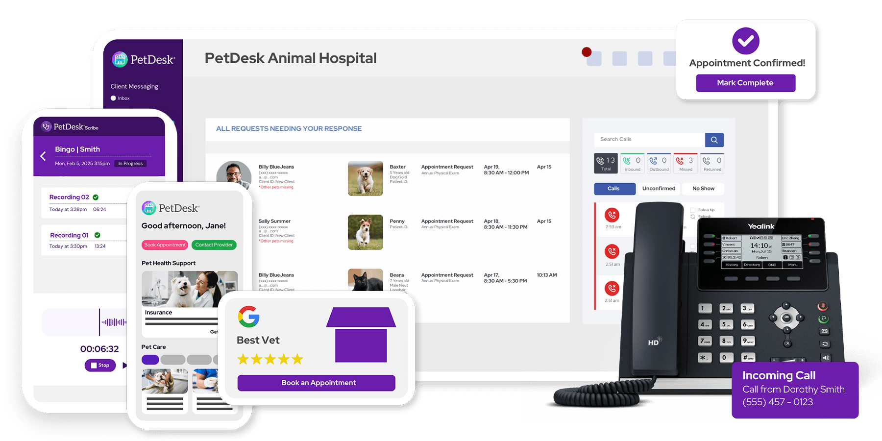 Mockup including all five PetDesk Products