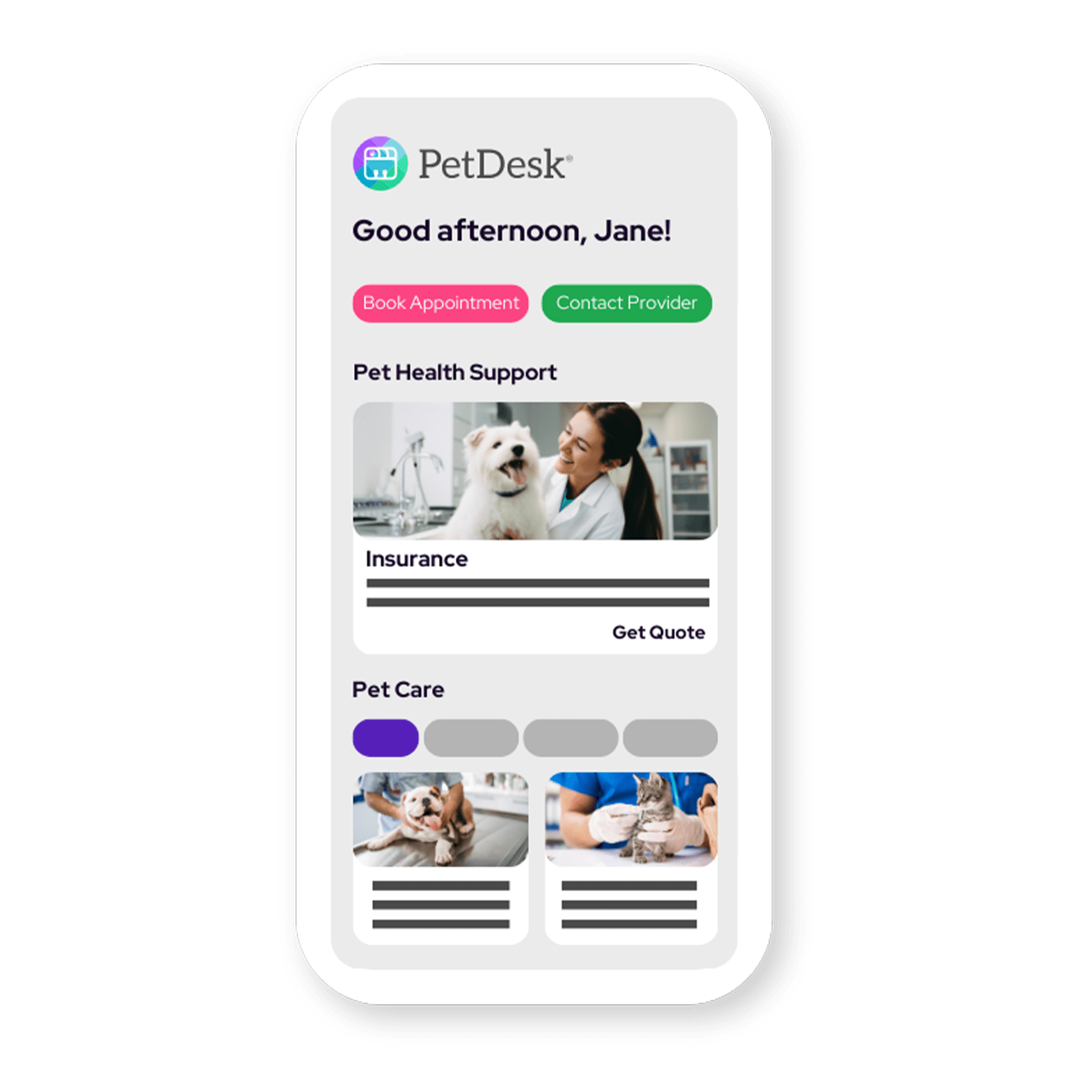 PetDesk_Veterinary Mobile App_Mockup_New PetDesk Veterinary Mobile App