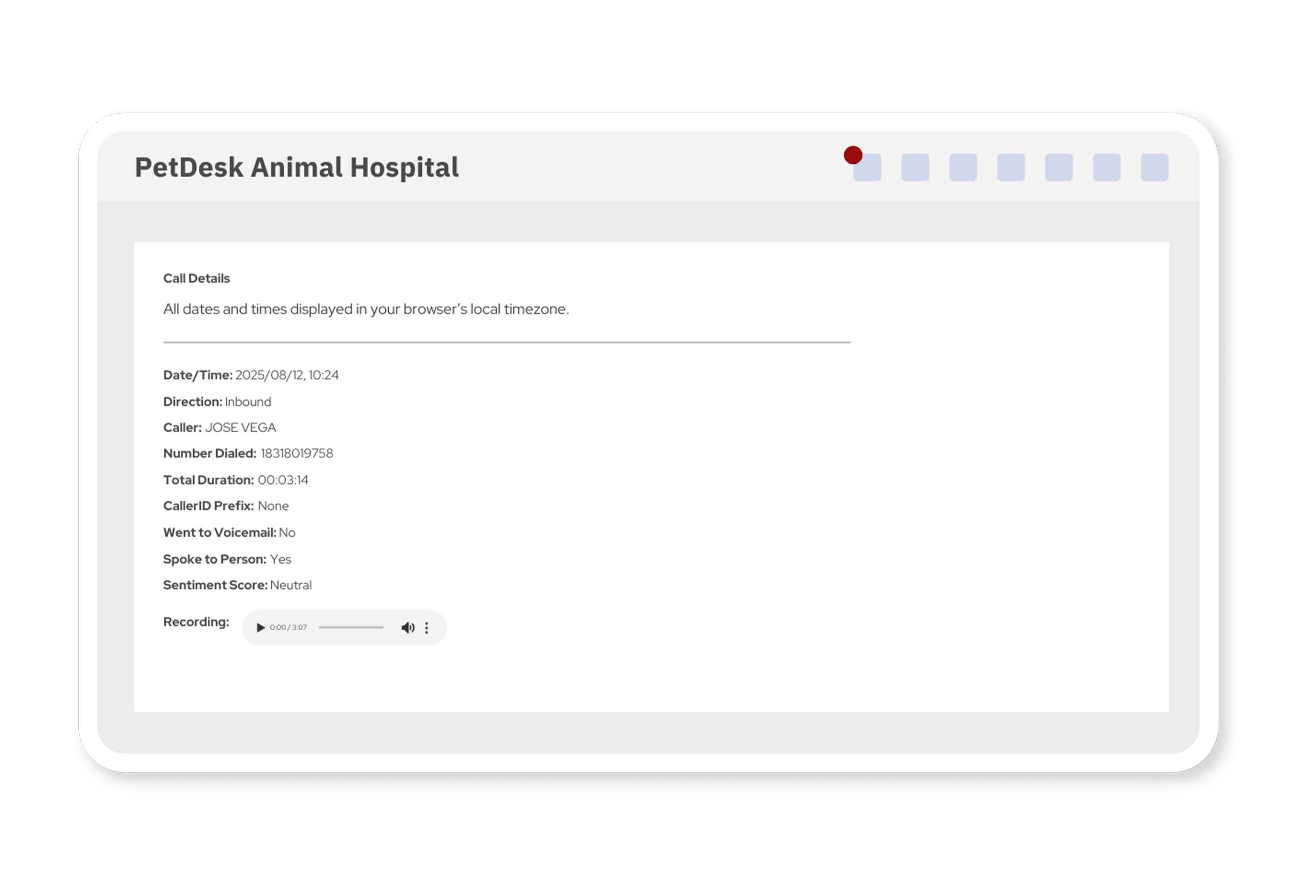 Veterinary Phone System - Productivity_ Veterinary Phone System productivity mockup