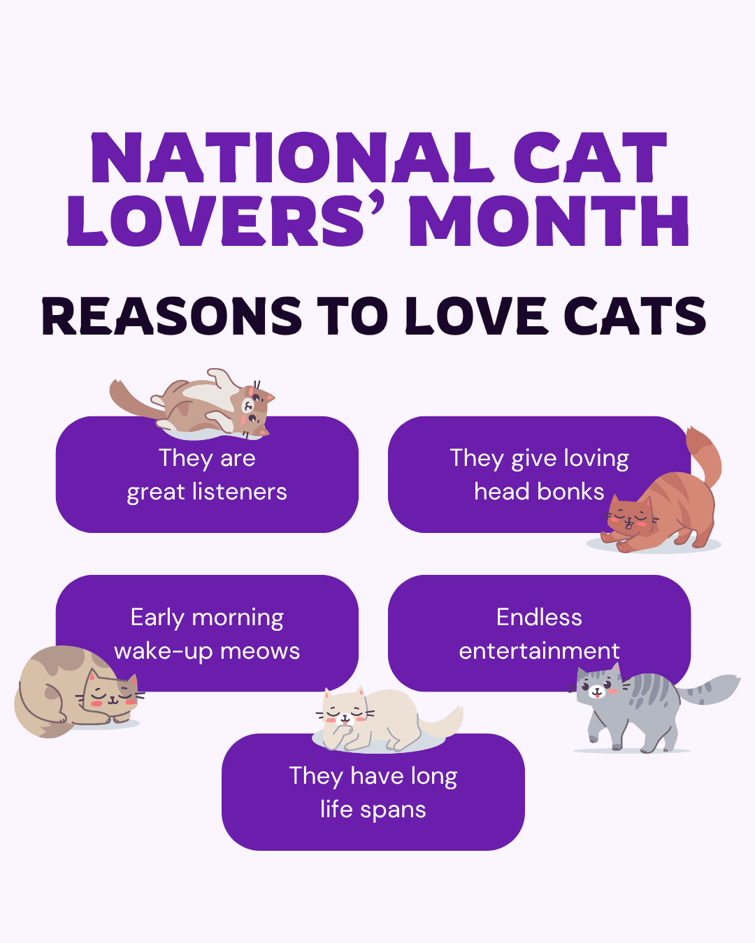 National Cat Lovers' Month Social Graphic