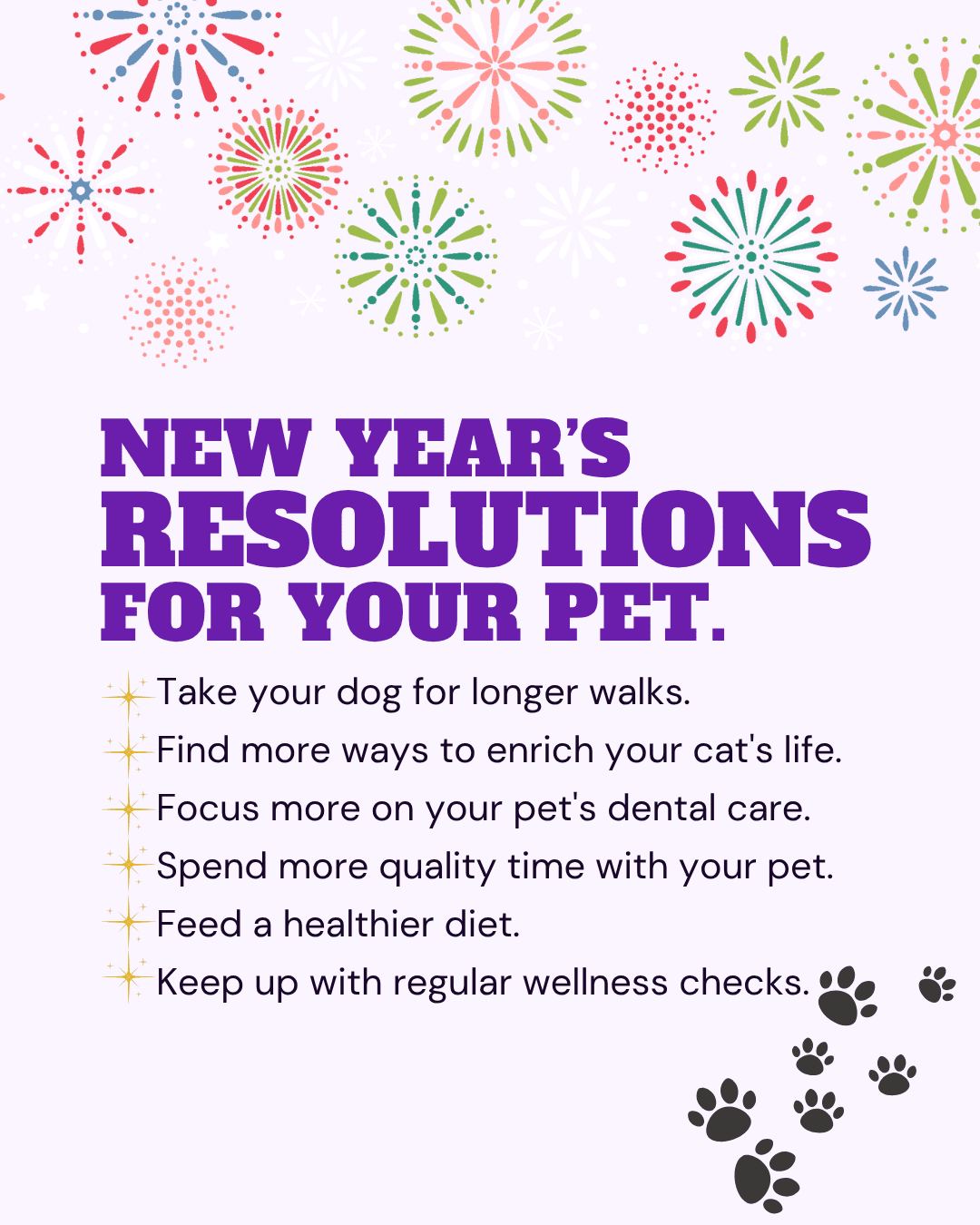 New Year's Resolutions for your Pet social graphic